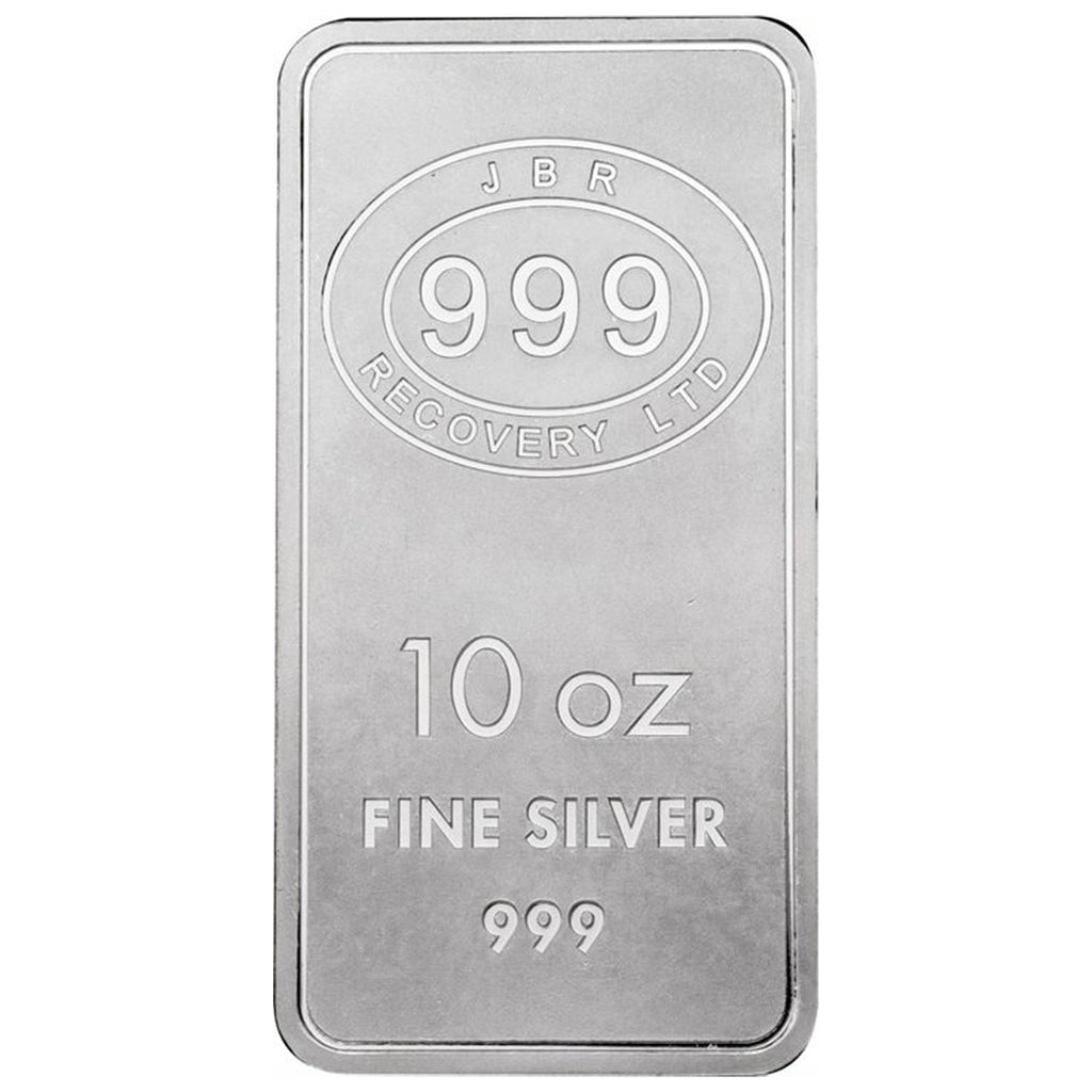 JBR 10oz .999 Silver Bar (No Tax) UNSEALED/Lightly Toned