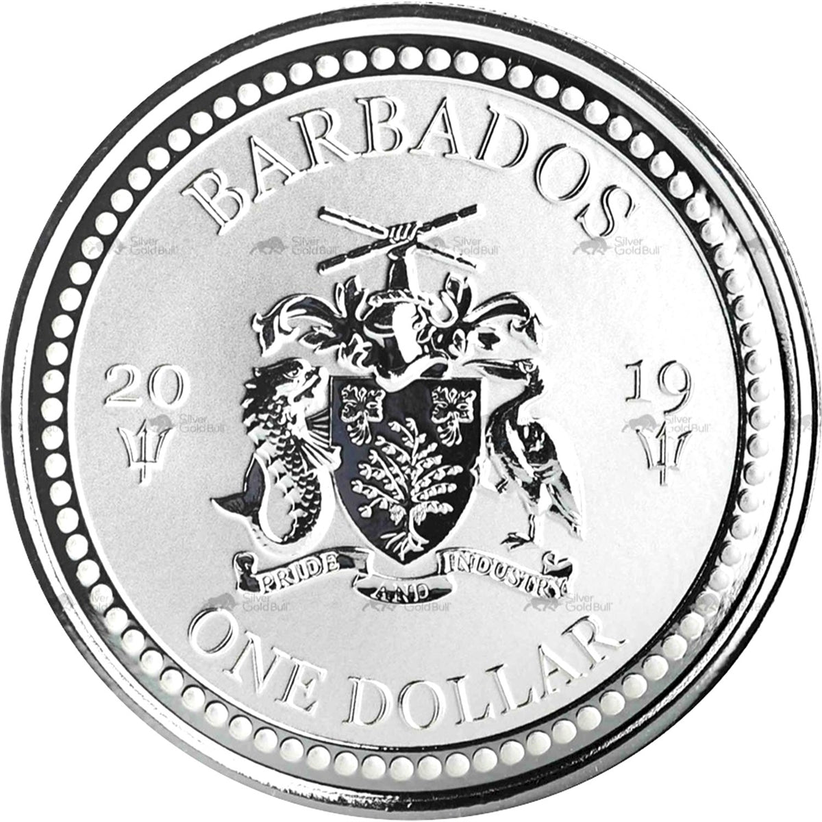 2019 Barbados $1 Lionfish 1oz. .999 Silver (No Tax) COIN ONLY/Light Toning