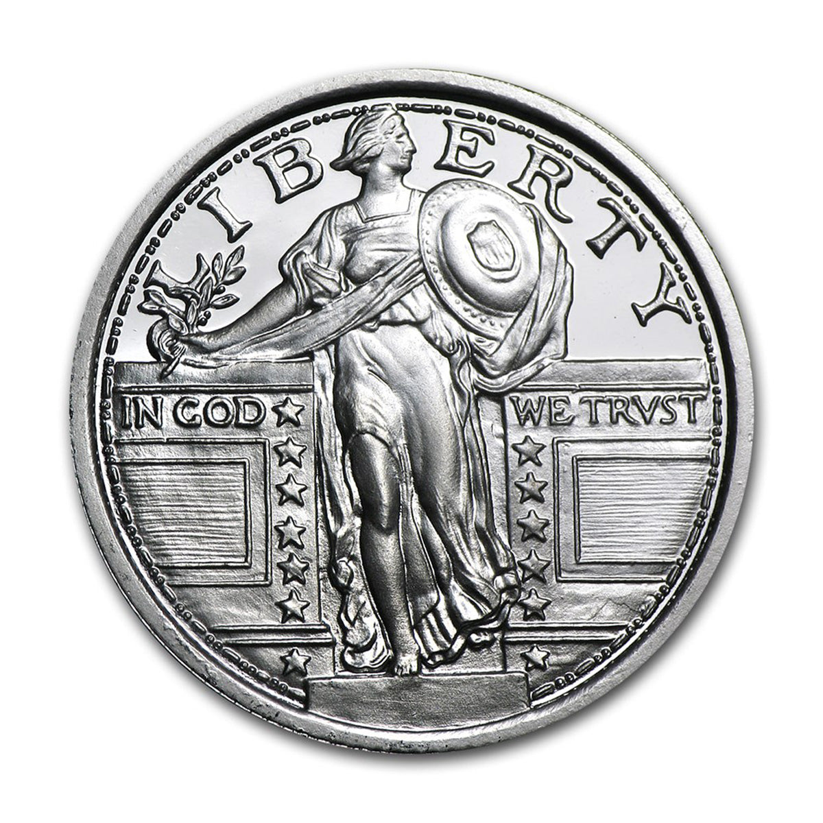 Standing Liberty Quarter 1/4oz .999 Fine Silver Round (Tax Exempt) Flaws