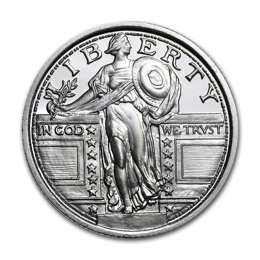 Standing Liberty Quarter 1/4oz .999 Fine Silver Round (Tax Exempt) Flaws