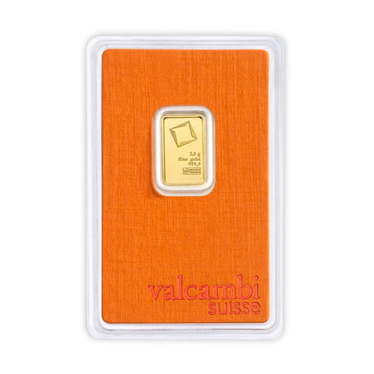 Valcambi Suisse 2.5g .9999 Gold Bar in Original Package (No Tax)