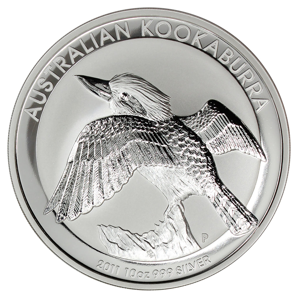 2011 Australia $10 Kookaburra 10oz Silver (No Tax) Scratched/Scuffed Capsule