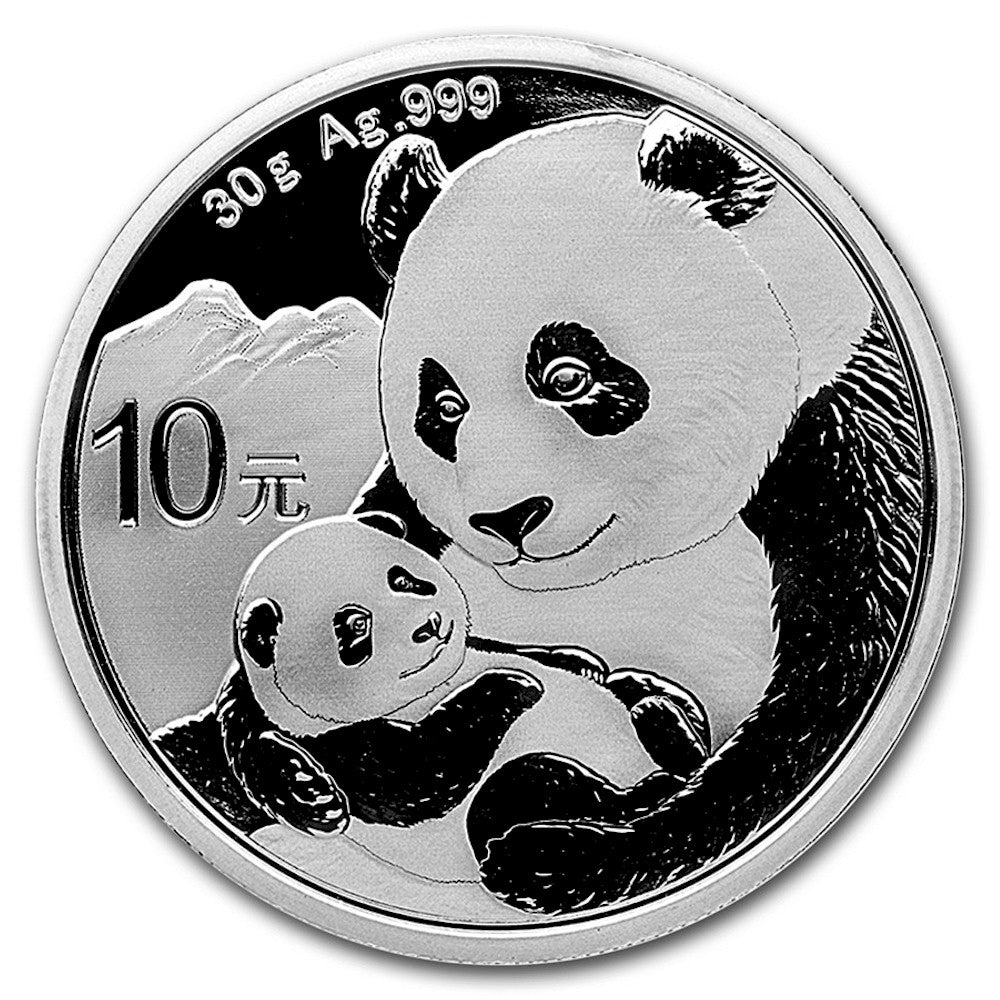 2019 China 10Y Panda 30g .999 Fine Silver (No Tax) Cap Hairline Scratches