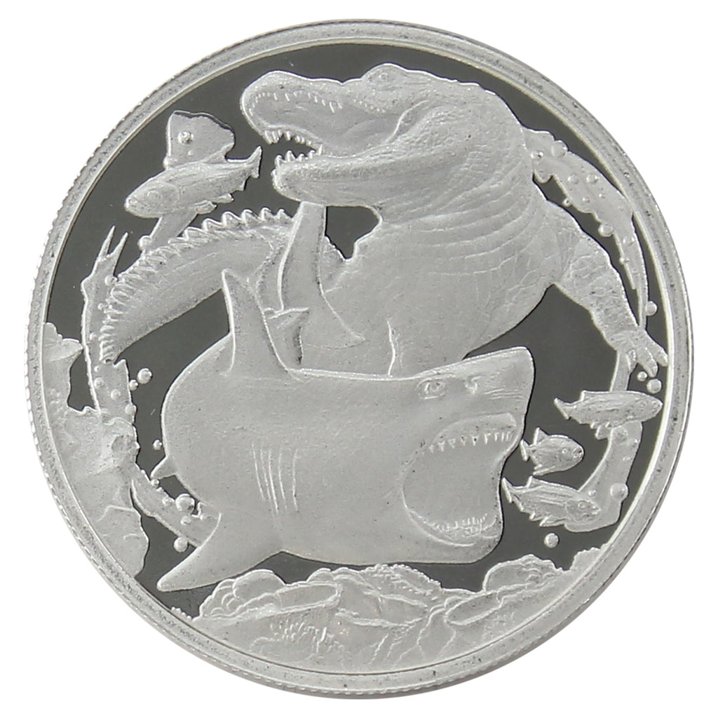 2022 Niue $1 Shark vs Crocodile 1oz. Fine Silver (No Tax) Capsule Scr/Scuffed
