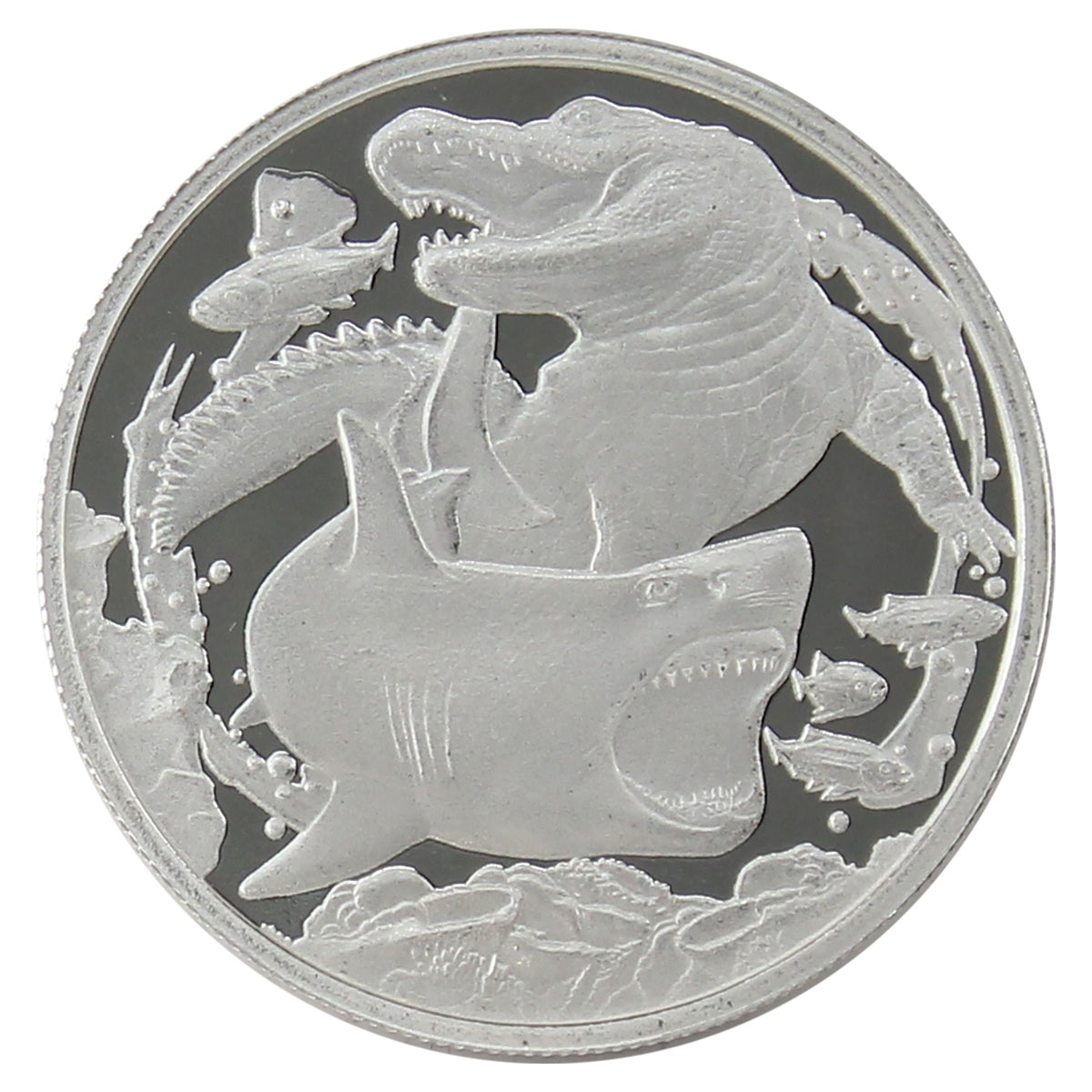 2022 Niue $1 Shark vs Crocodile 1oz. Fine Silver (No Tax) Capsule Scr/Scuffed