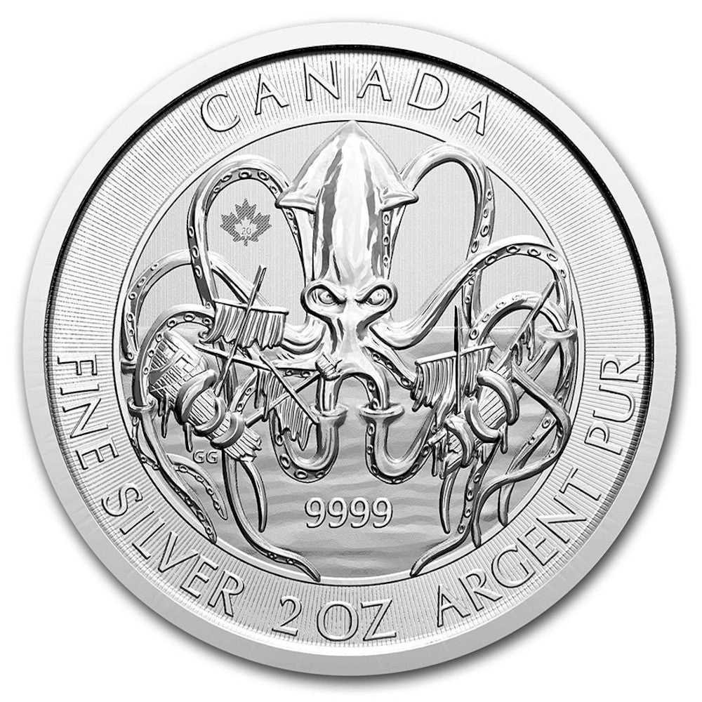 2020 Canada $10 Creatures of the North: The Kraken 2oz .999 Silver (No Tax) Issues