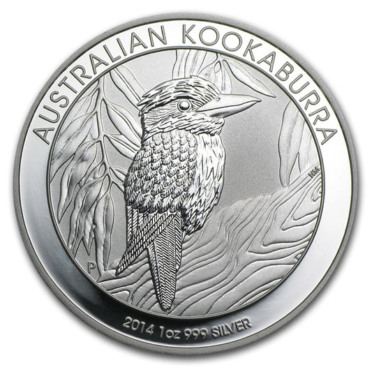 2014 Australia $1 Kookaburra 1oz .999 Silver (No Tax) Light Toning/Cap. Scuffed