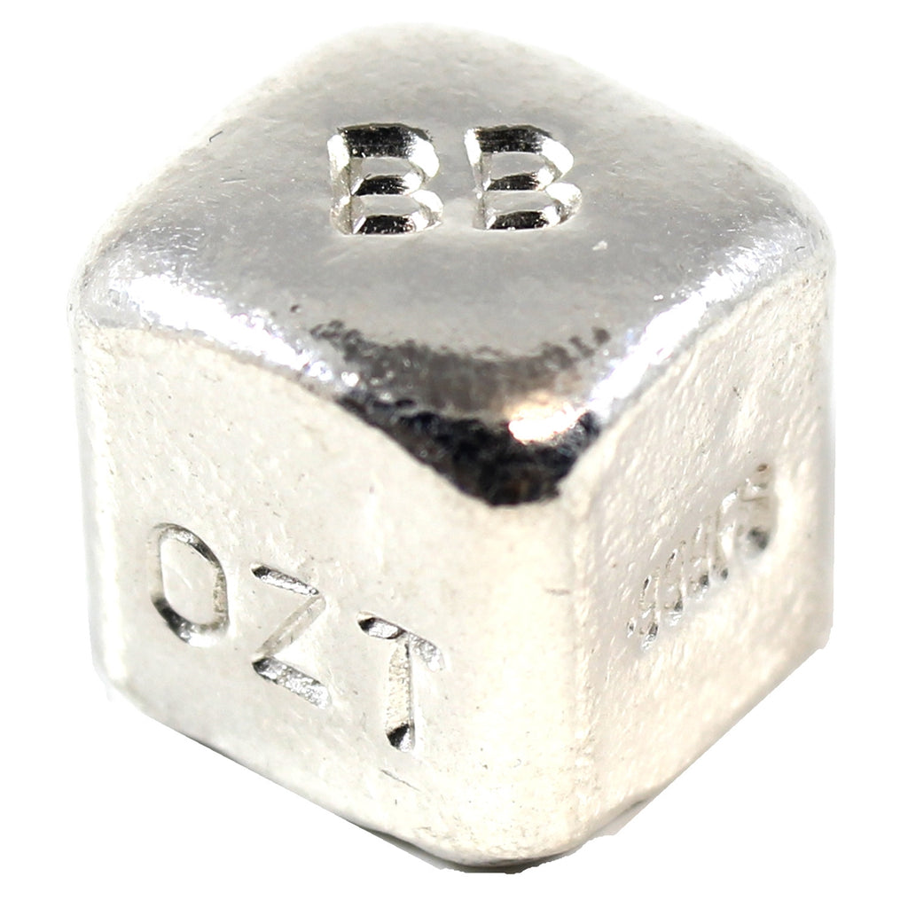 Beaver Bullion Dice Sized Cube 1oz .999 Fine Silver (No Tax) May have Toning