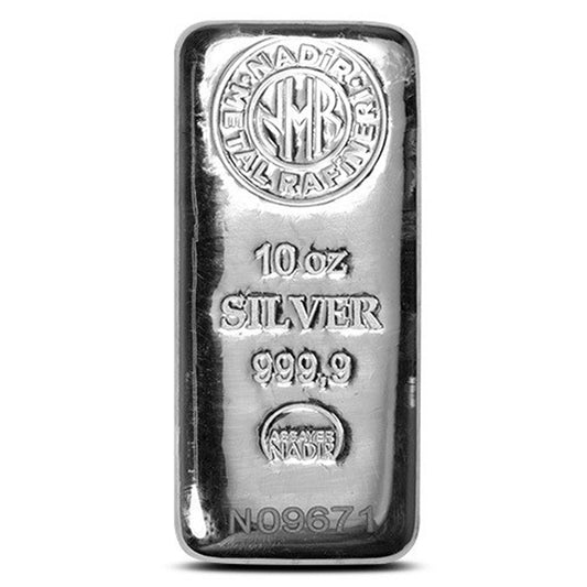 Nadir Metal Rafineri 10oz .999 Silver Bar (No Tax) Flaws