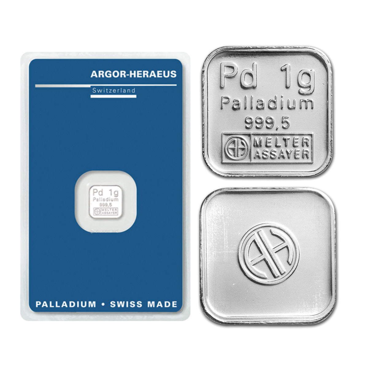 Argor-Heraeus PALLADIUM 1 Gram .9995 Bar in Card (No Tax) Card Scratches