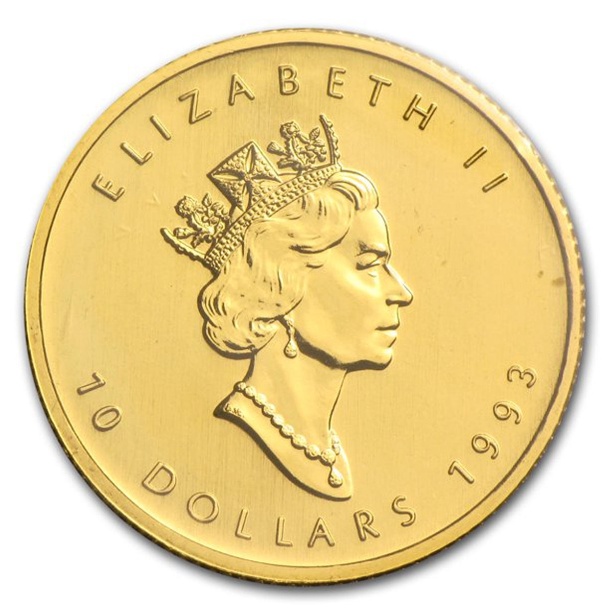 1993 Canada $10 1/4oz. .9999 Gold Maple Leaf (Tax Exempt) Capsule Lightly Scuffed