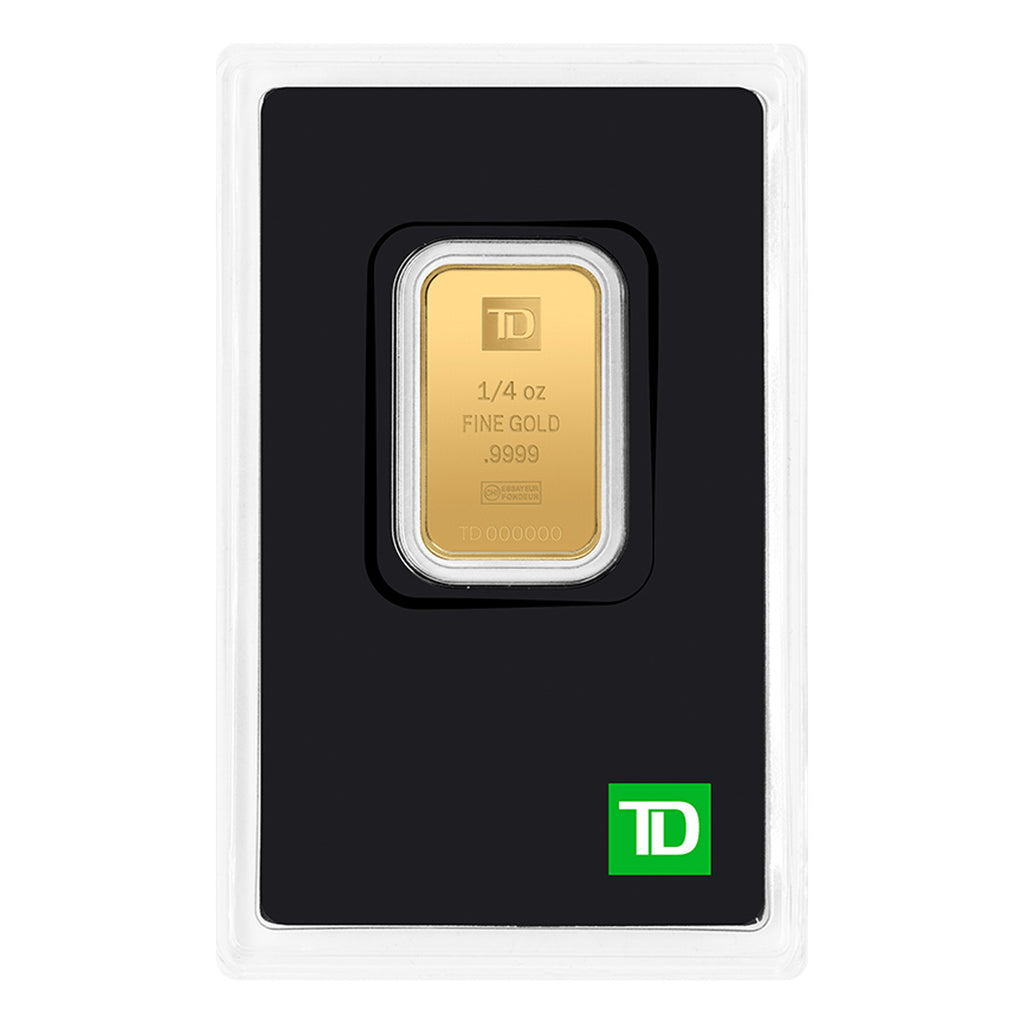TD Bank 1/4oz. .9999 Gold Bar (No Tax) - Holder Scratched