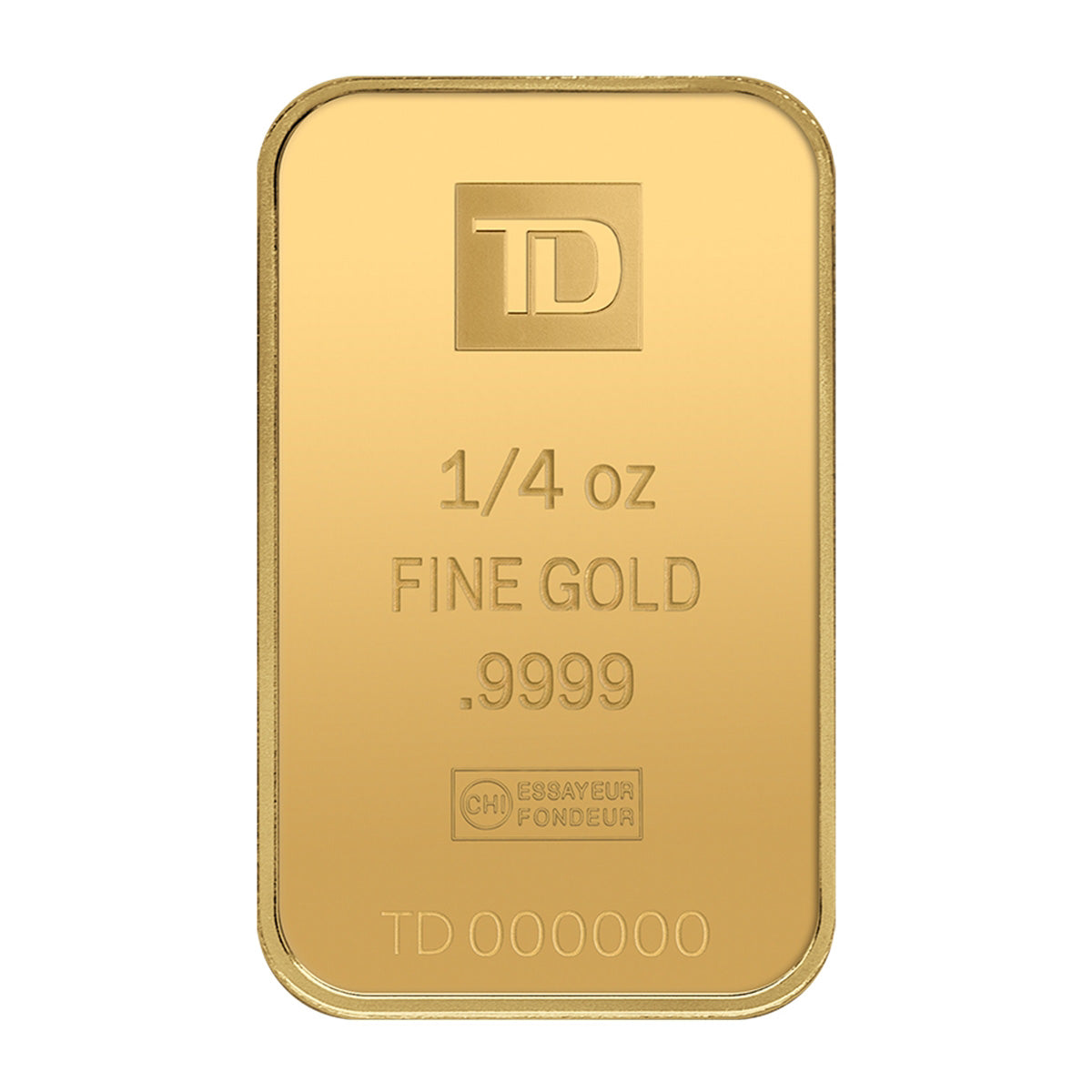 TD Bank 1/4oz. .9999 Gold Bar (No Tax) - Holder Scratched