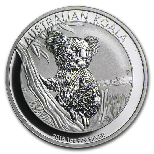 2015 Australia $1 Koala 1oz .999 Fine Silver (No Tax) Scratched Capsule