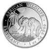 2017 Somalia 100 Shillings African Elephant 1oz. .9999 Silver (No Tax) Lightly Toned