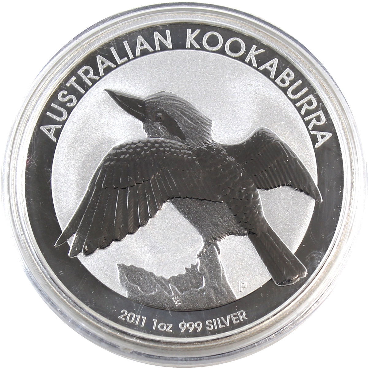 2011 Australia $1 Kookaburra 1oz .999 Silver (No Tax) Capsule Scr/Light Toning