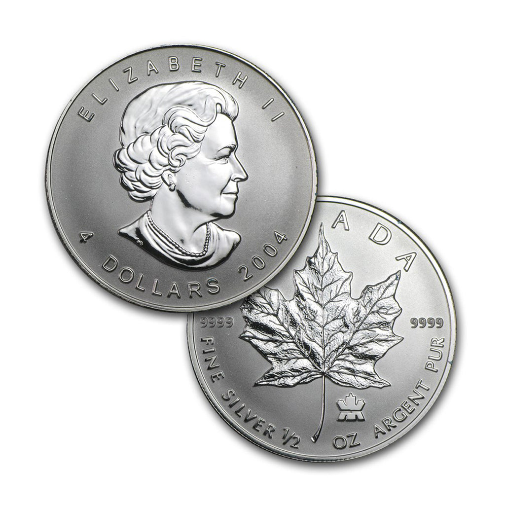2004 Canada $4 RCM Privy SML 1/2oz .9999 Silver (No Tax) Coin ONLY - Capsule Scuffed