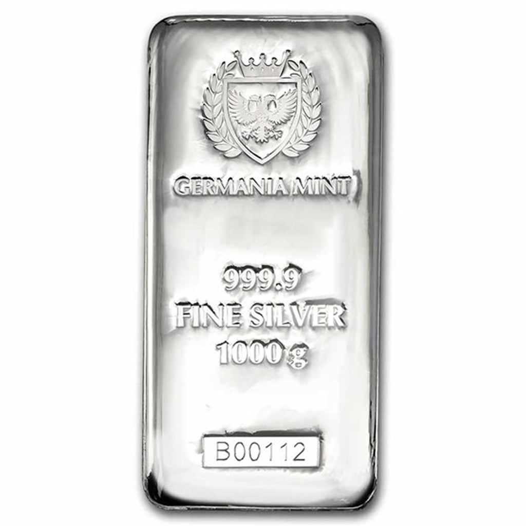 Germania Mint 1000g (Kilo) Silver Cast Bar (No Tax) Flaws - No CREDIT CARD OR PAYPAL.