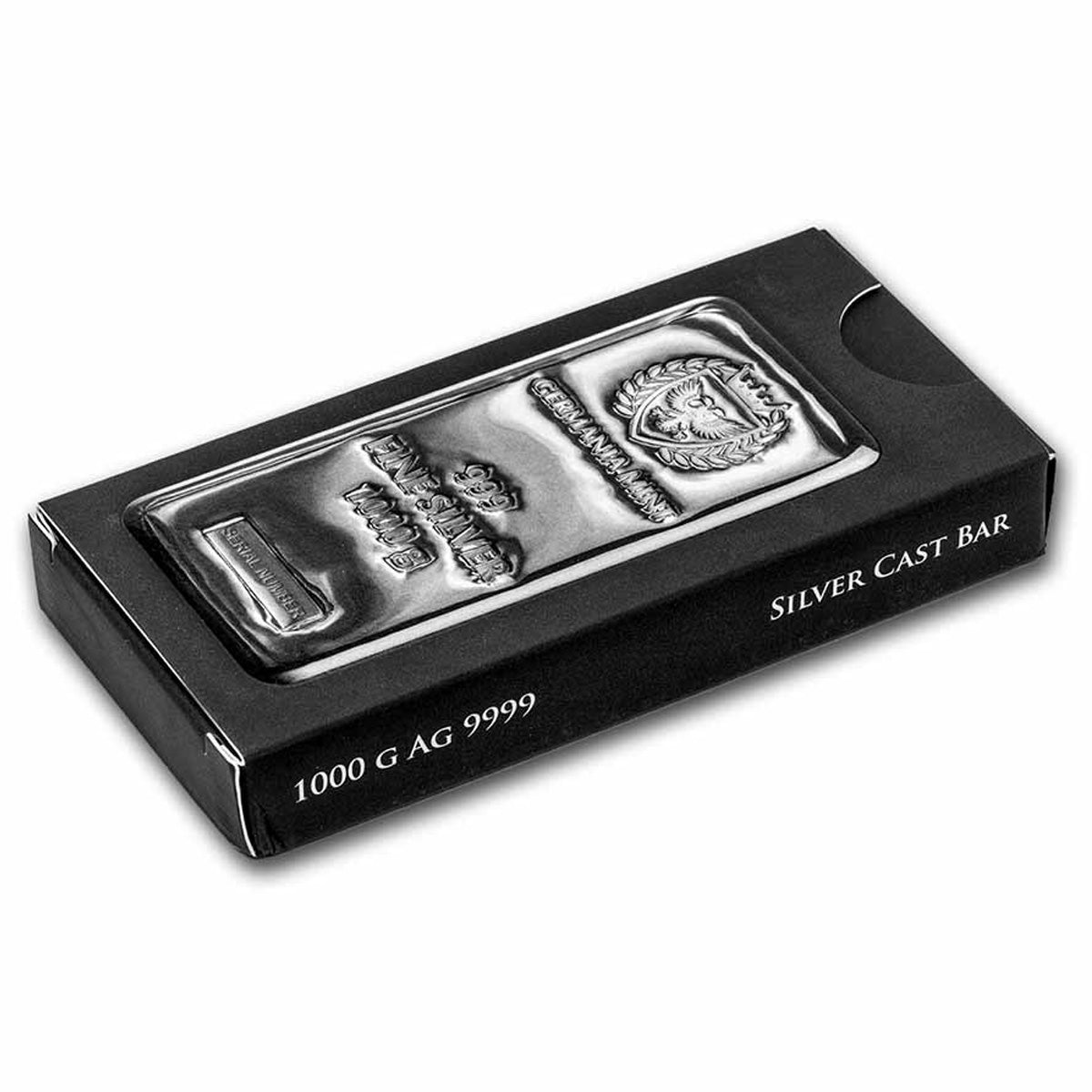 Germania Mint 1000g (Kilo) Silver Cast Bar (No Tax) Flaws - No CREDIT CARD OR PAYPAL.