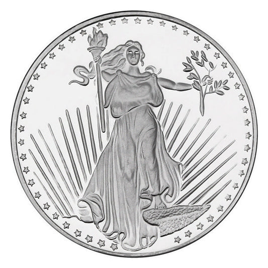 SilverTowne Trademark Saint Gaudens Replica 1oz Silver (No Tax) Minor Scuffs/scratches