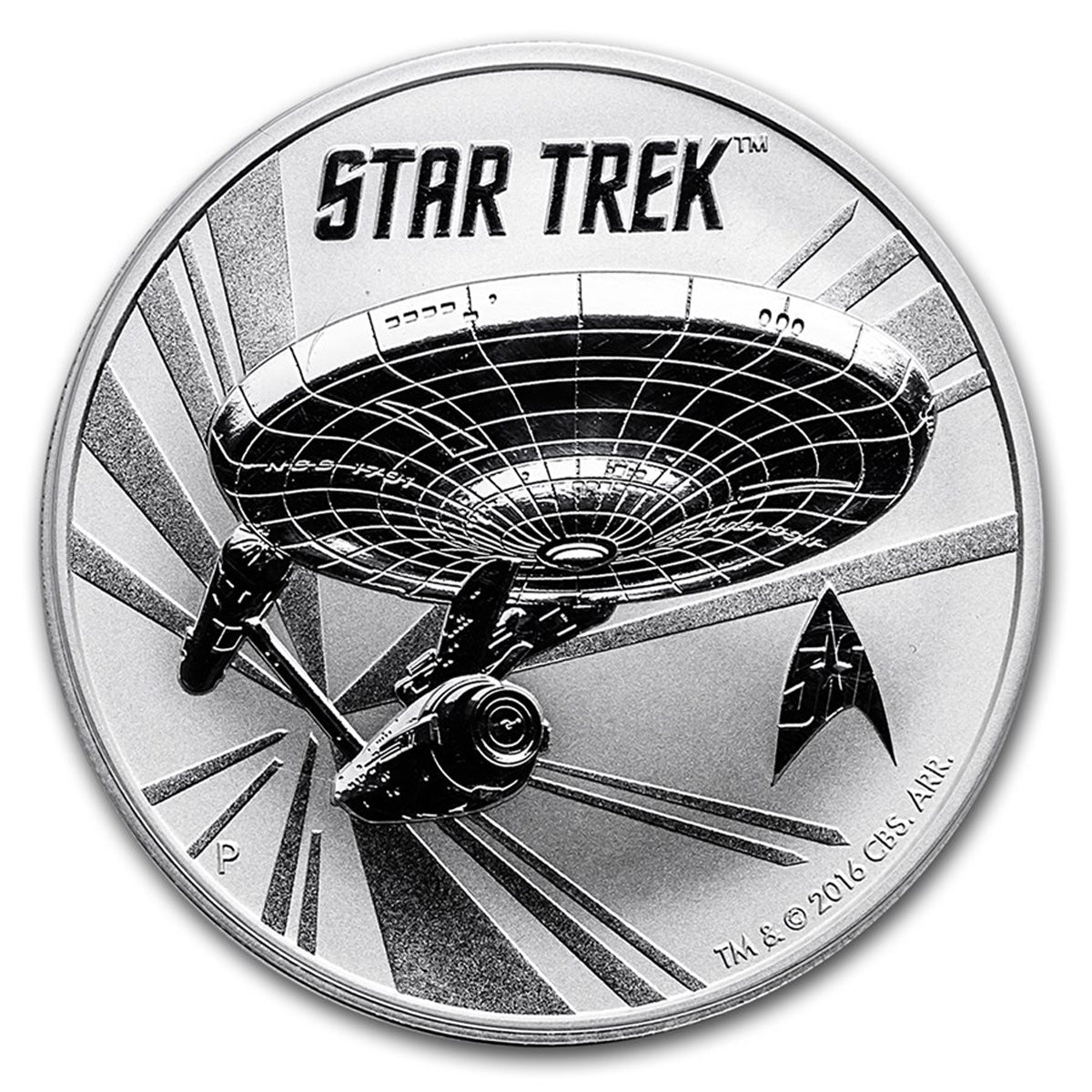 2016 Tuvalu $1 Star Trek U.S.S. Enterprise 1oz .999 Fine Silver (No Tax) Capsule Scratched