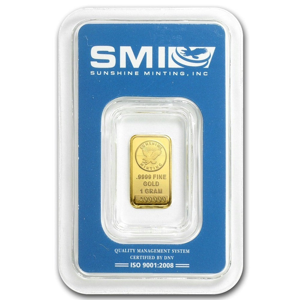 Sunshine Mint 1g .999 Gold Bar Sealed (No Tax) Scr. Package