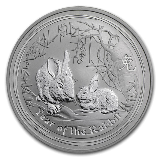 2011 $1 Year of the Rabbit (Series II) 1oz .999 Silver (No Tax) Capsule Hairline Scr