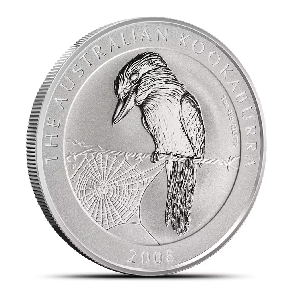 2008 Australia $1 Kookaburra 1oz. .9999 Fine Silver (No Tax) Capsule Scr
