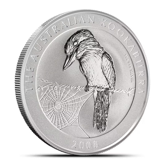 2008 Australia $1 Kookaburra 1oz. .9999 Fine Silver (No Tax) Capsule Scr