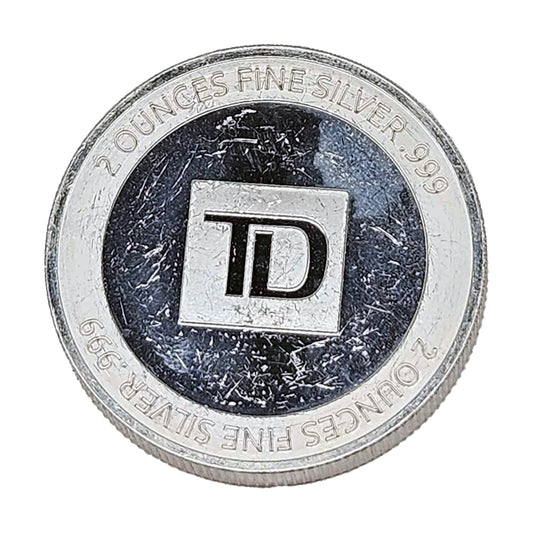 TD Bank 2oz .999 Fine Silver Round (No Tax) Flaws