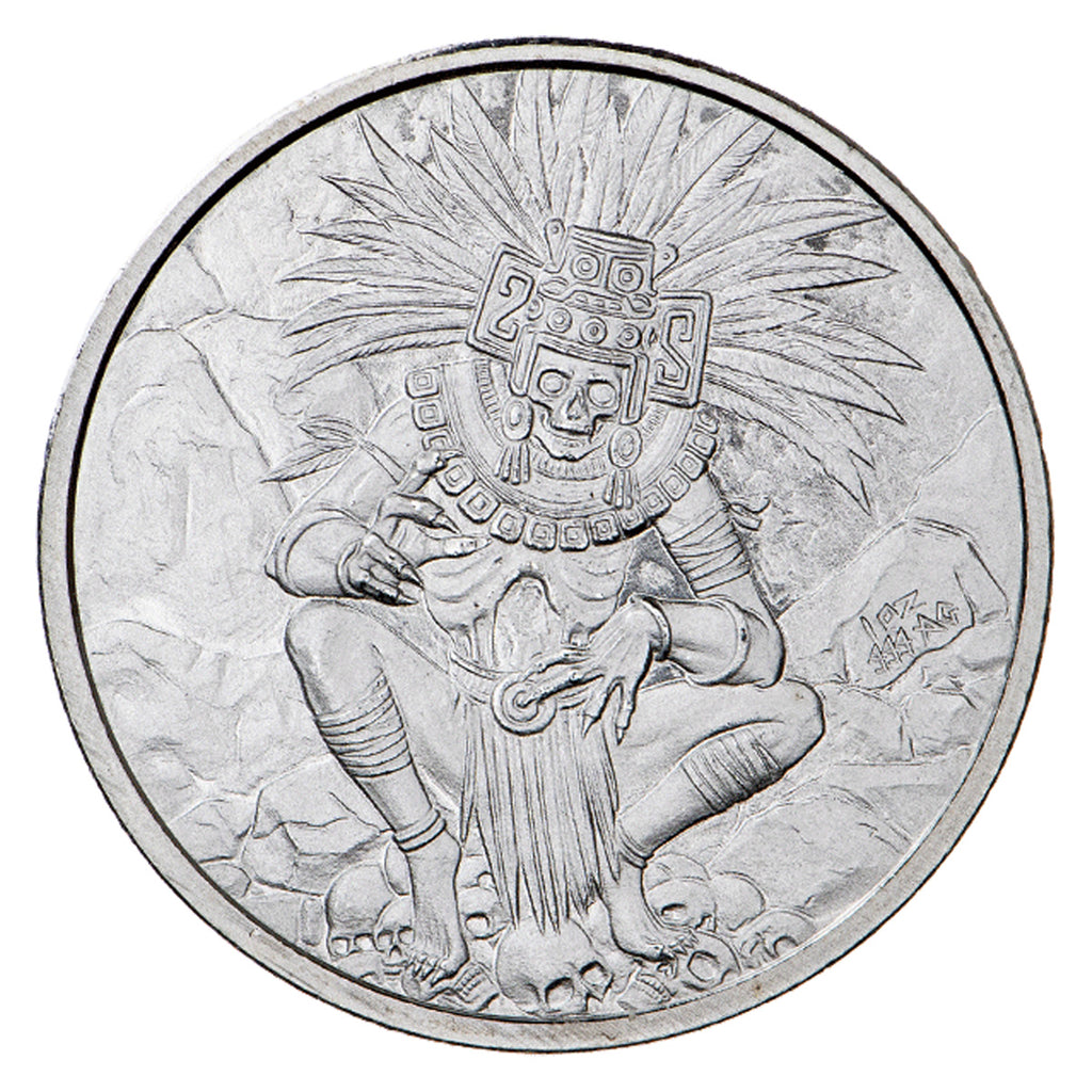 CSM Aztec God of Death 1oz .999 Silver Round (No Tax) Scuffs/Light Toning