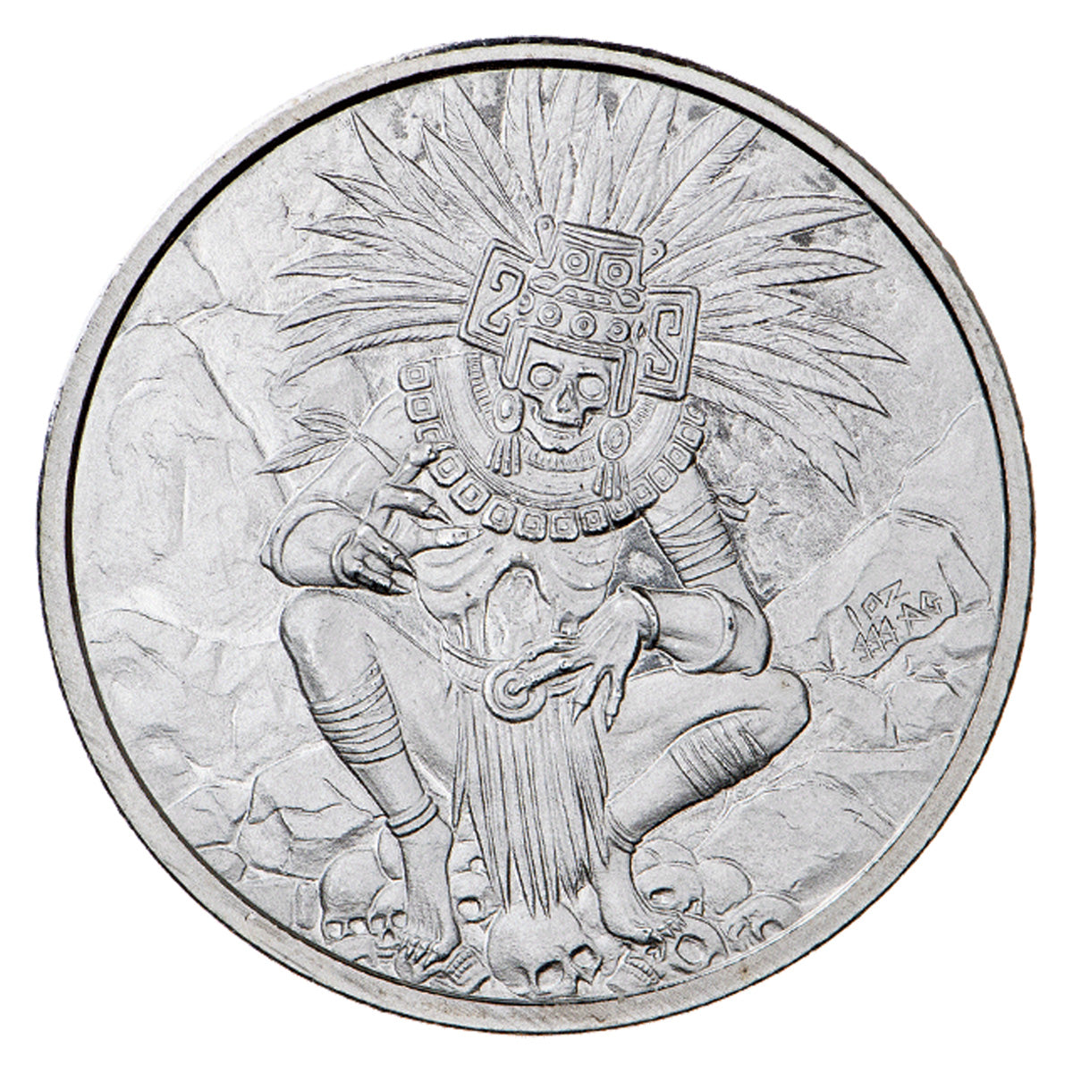 CSM Aztec God of Death 1oz .999 Silver Round (No Tax) Scuffs/Light Toning