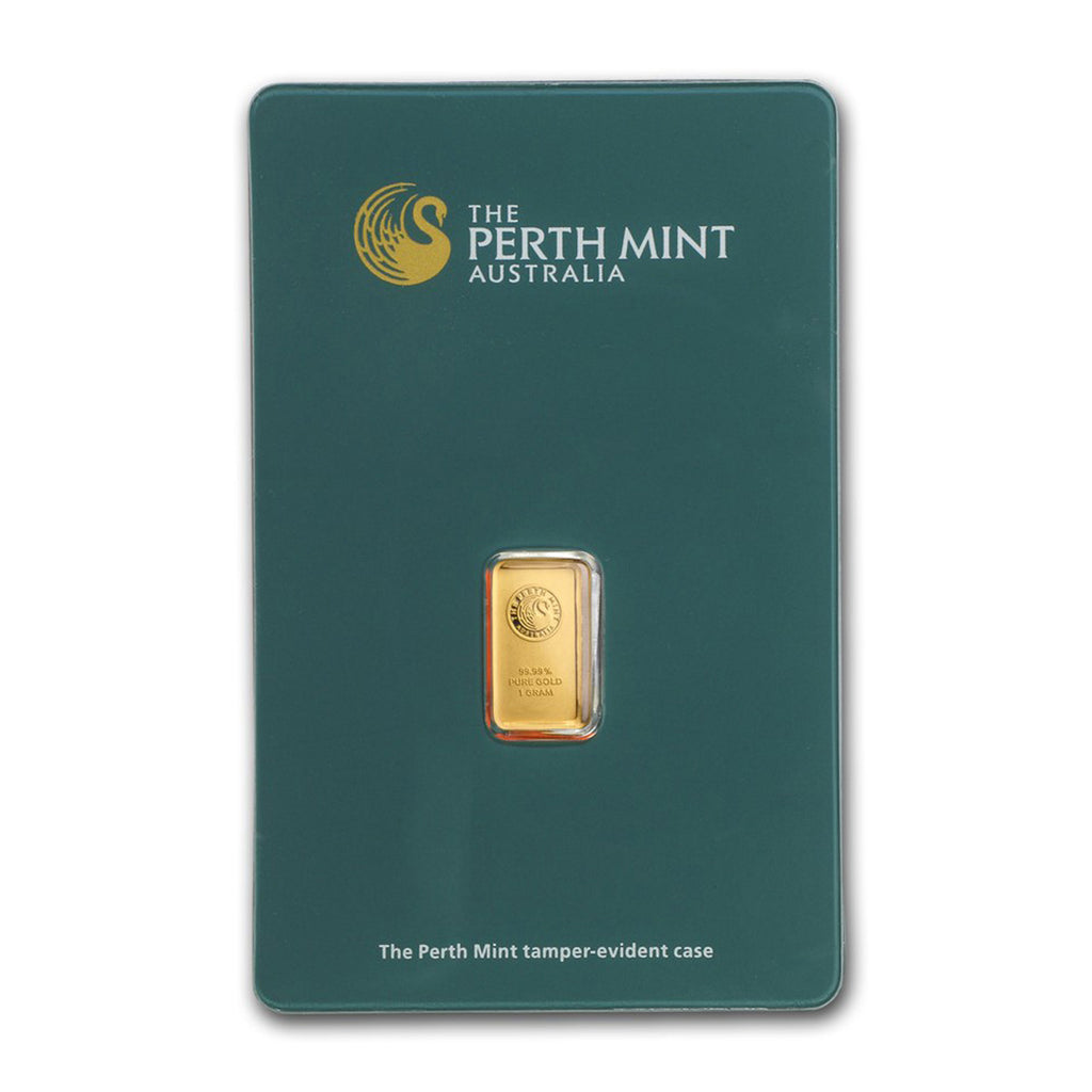 Perth Mint 1g .9999 Gold Bar in Original Package (No Tax) Holder Scratches/Scuffs