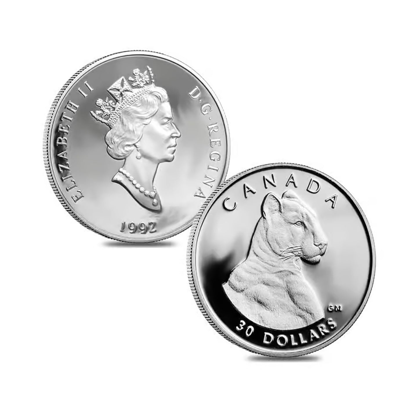 1992 Canada $30 Cougar 1/10oz .9995 Platinum (No Tax) COIN ONLY