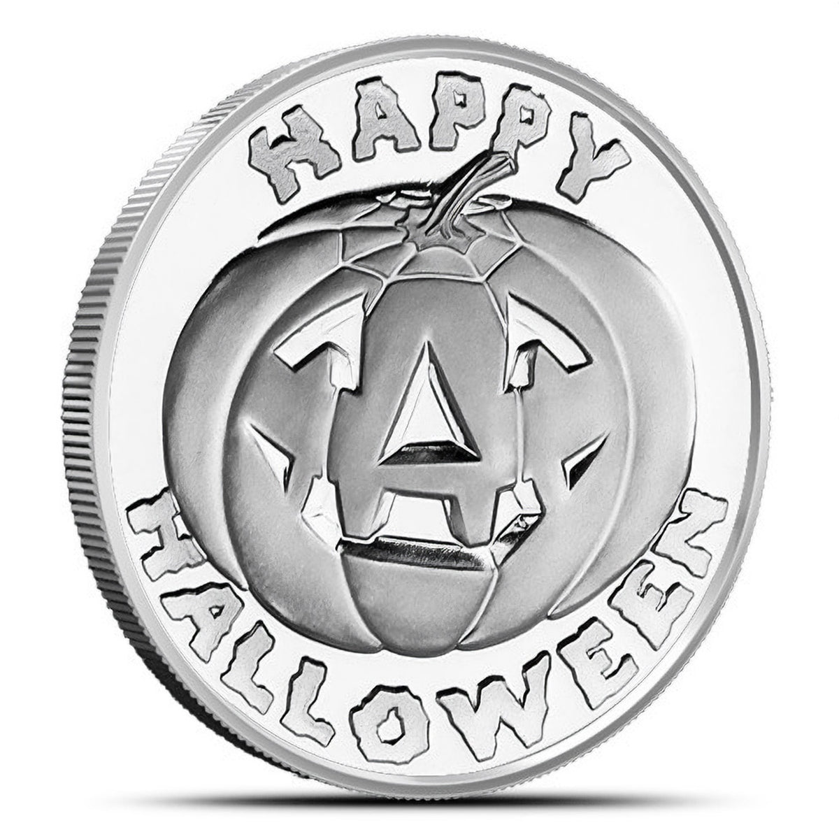 SilverTowne Happy Halloween Pumpkin 1oz Silver Round (No Tax) COIN ONLY/(Minor Marks)