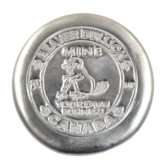 Beaver Bullion Mine Your Own Business 5oz. 999 Fine Silver Round (No Tax) Scr/Light Toning