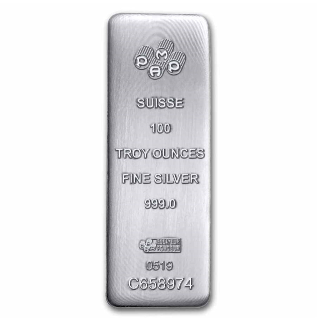 PAMP Suisse 100oz .999 Silver Bar (TAX Exempt) See descript. - No Credit Cards or Paypal