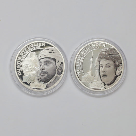 Pair of 2017 $5 High Relief Byfuglien & Nylander 1oz. Silver, 2pcs (No Tax) Flaws