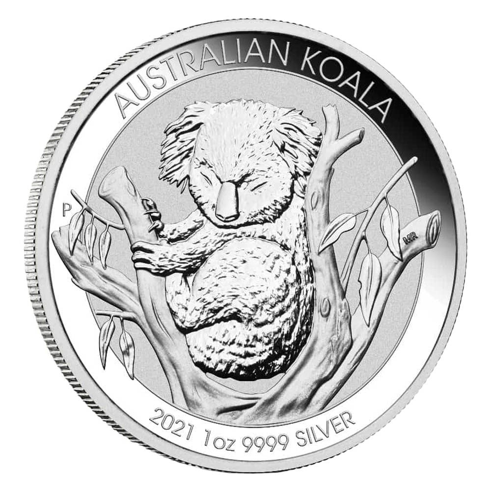2021 Australia $1 Koala 1oz. .9999 Fine Silver Coin (No Tax) Lightly Rim Toning