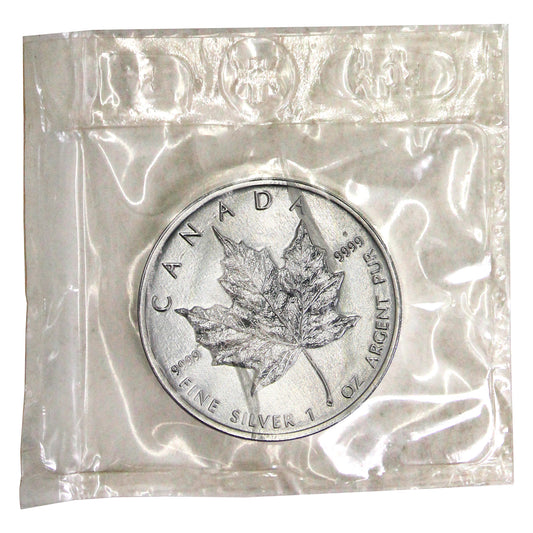 1999 Canada $5 1oz SEALED Silver Maple Leaf (No Tax) Seal Worn