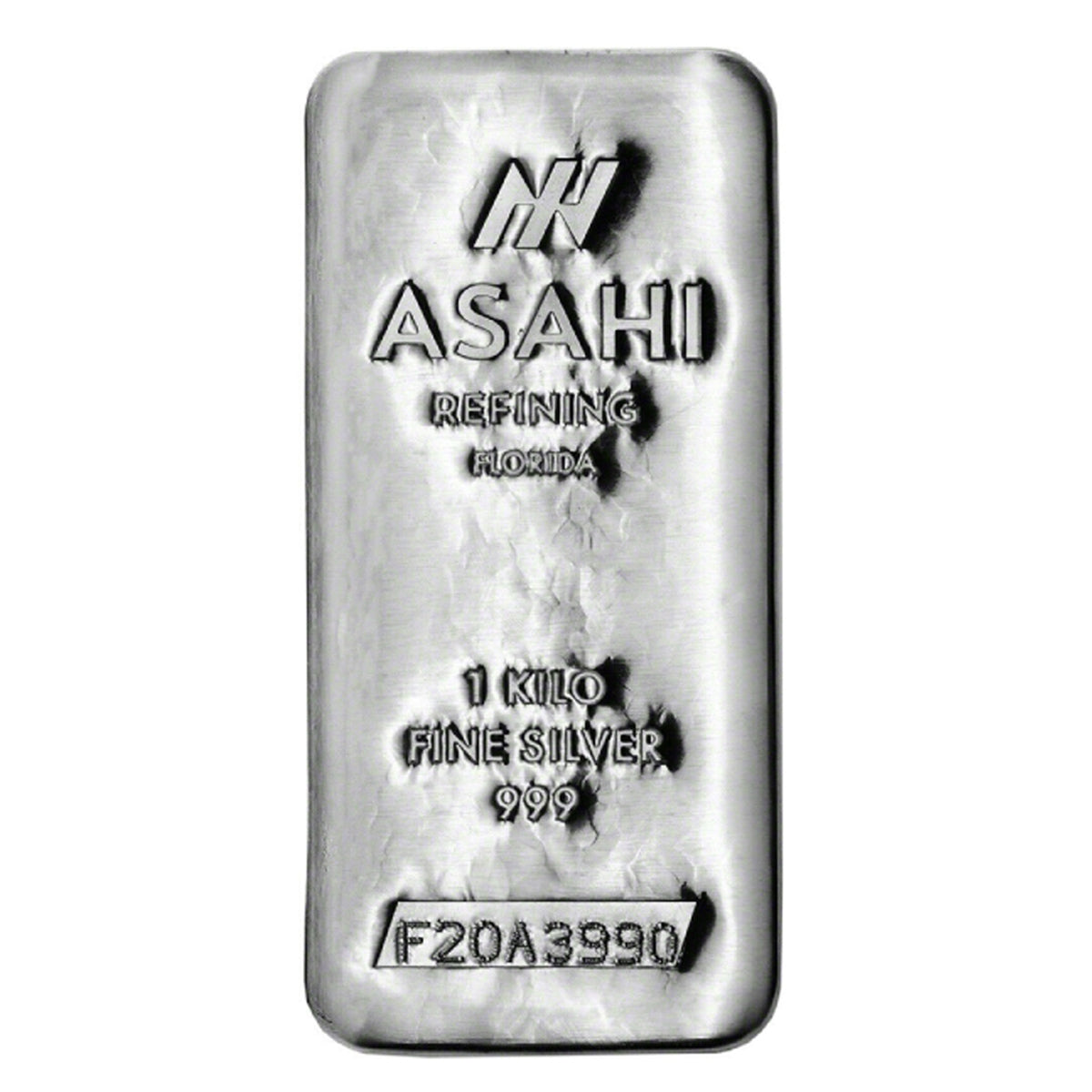 Asahi .999 Silver Kilo Bar w Refining Florida Stamp (No Tax) Minor Scuffs