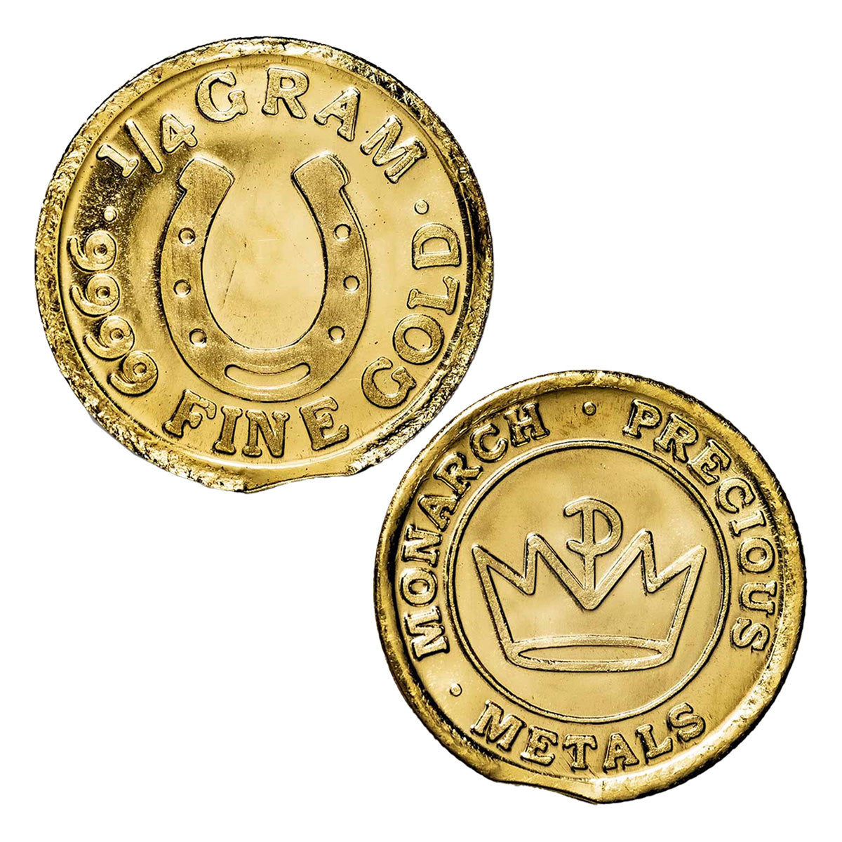 Monarch 1/4 GRAM Lucky Horseshoe .999 Gold Round (No TAX) Capsule Scr