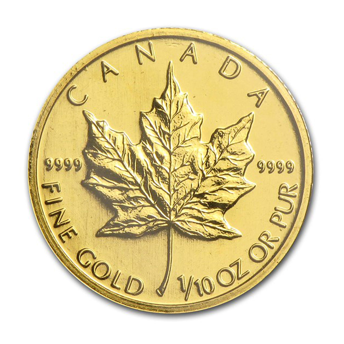 1998 Canada $5 Gold Maple Leaf 1/10oz .9999 Gold (No Tax) Tone Spot