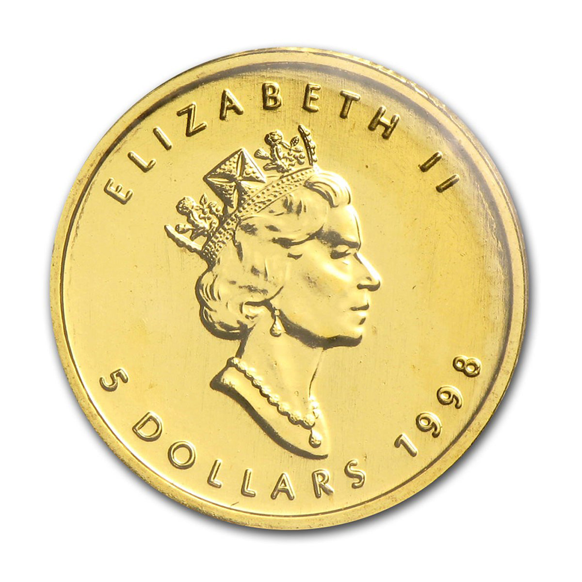 1998 Canada $5 Gold Maple Leaf 1/10oz .9999 Gold (No Tax) Tone Spot