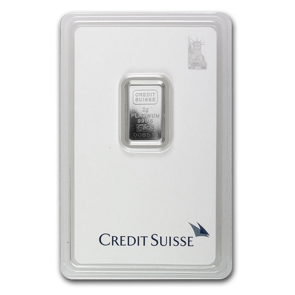 Credit Suisse 2g Liberty .9995 Platinum (No Tax) Packaging Scr. - Out of Production!