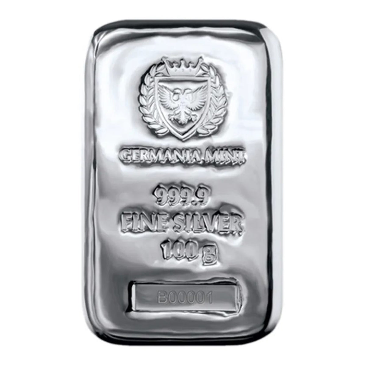 Germania Mint 100g .999 Fine Silver Cast Bar Sealed w Box (No Tax) Box Worn