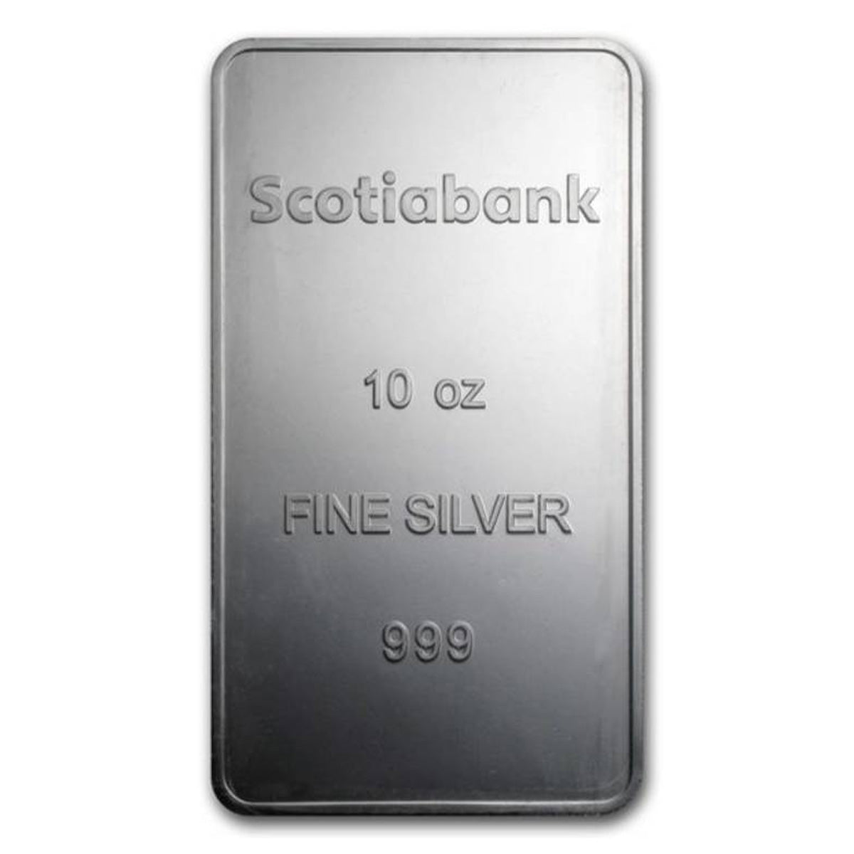Scotiabank 10oz .999 Fine Silver Bar (No Tax) Light Toning