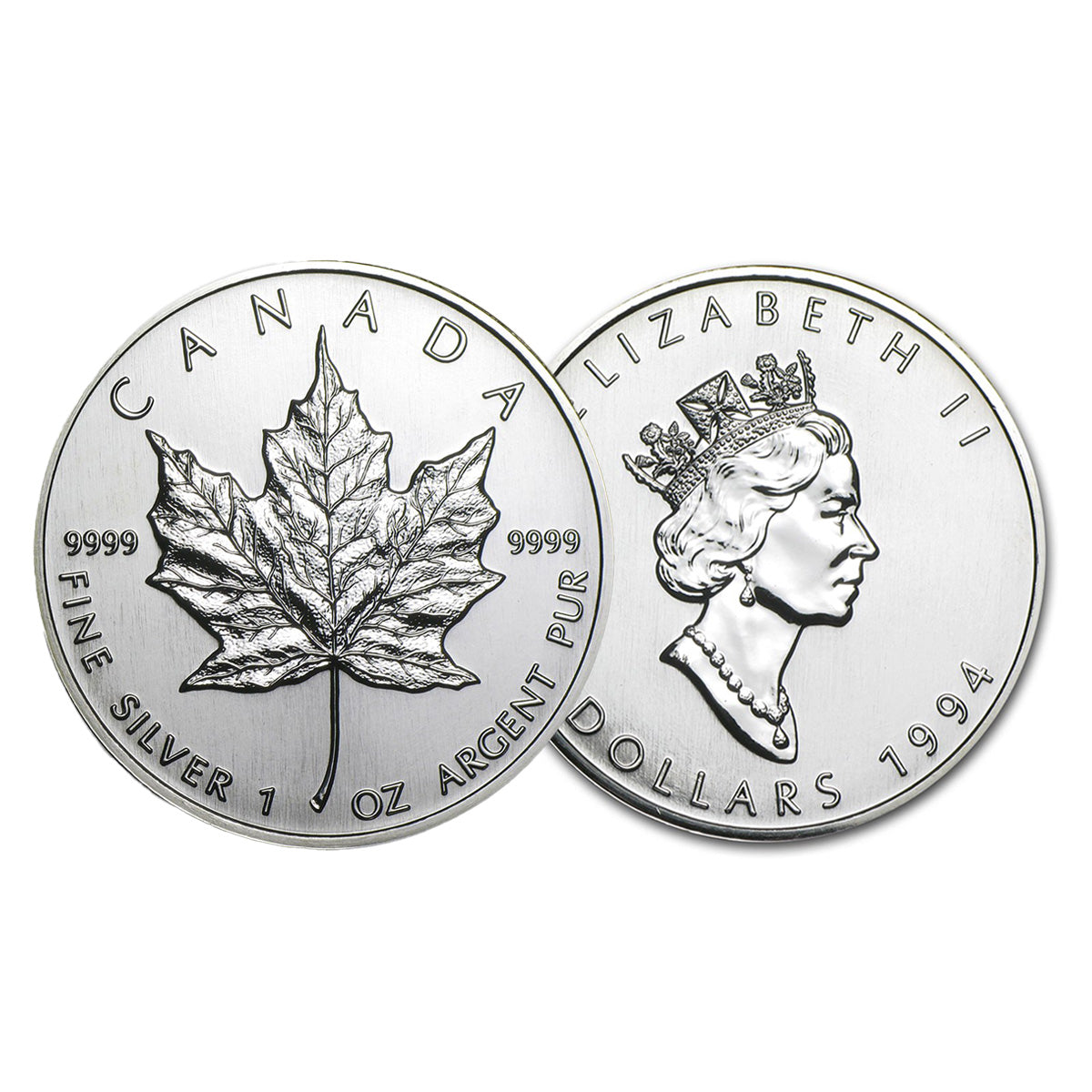 1994 Canada $5 Silver Maple Leaf 1oz .9999 (No Tax) Scratched Capsule