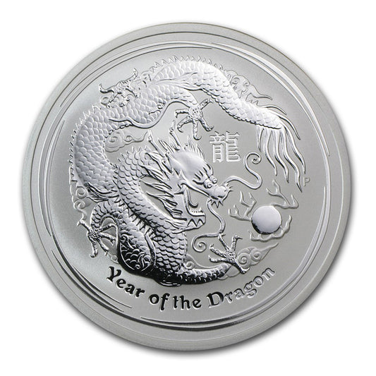 2012 Australia $2 Year of the Dragon 2oz .999 Fine Silver (No Tax) Scratches on Cap.