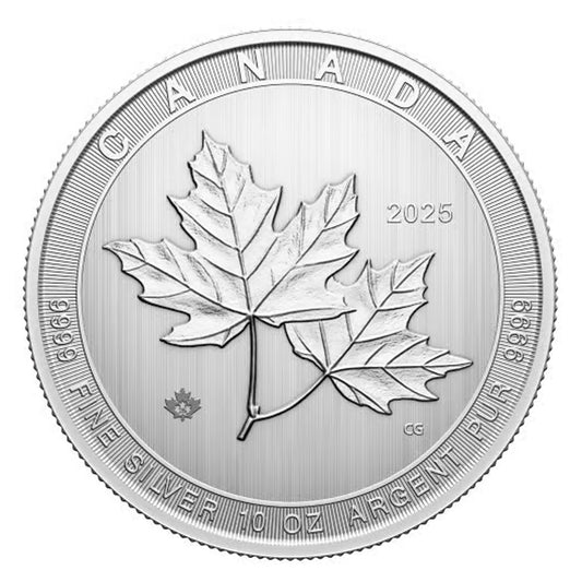 2025 Canada $50 Magnificent Maple Leaves 10oz .9999 Silver (No Tax)